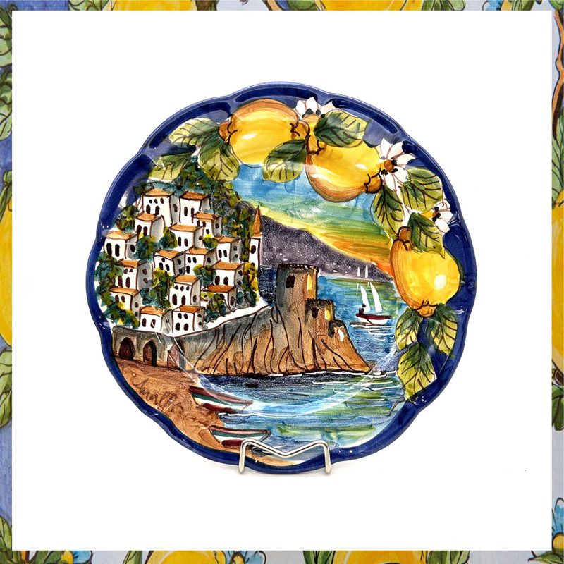 Piatto ceramica verduta Amalfi liquorificio smeraldo