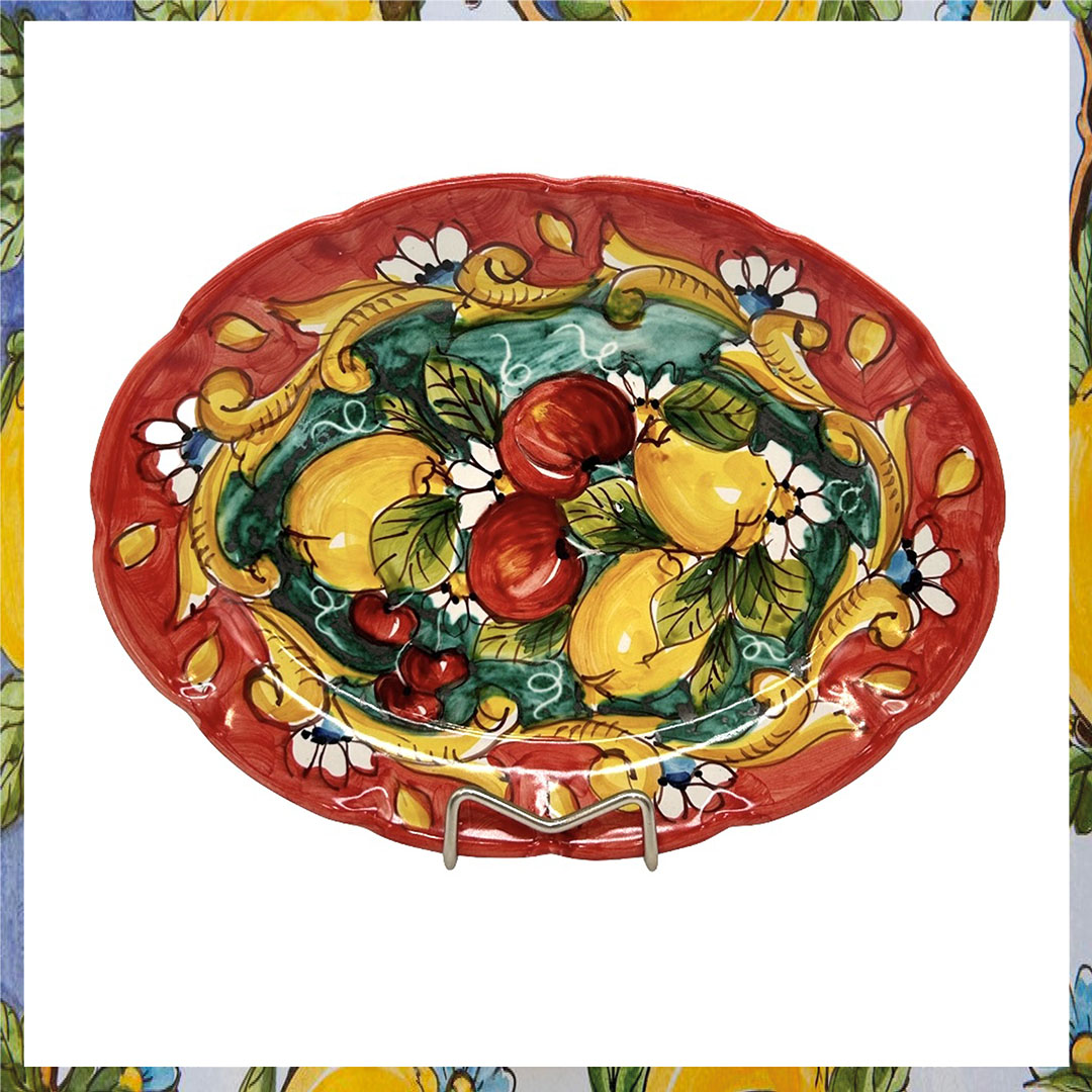 Piatto ovale in ceramica per portata 3limoni rosso liquorificio smeraldo.jpg Piatto ovale in ceramica per portata 3limoni rosso liquorificio smeraldo.jpg